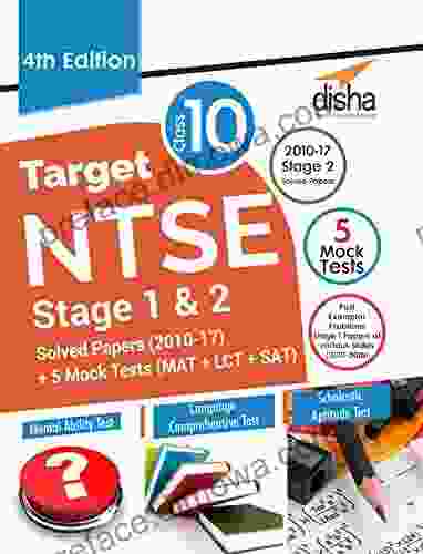 Target NTSE Class 10 Stage 1 2 Solved Papers (2024 17) + 5 Mock Tests (MAT + LCT + SAT) 4th Edition